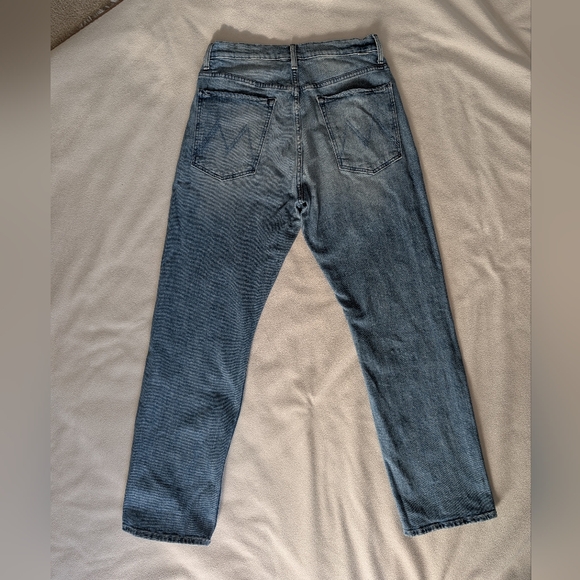 MOTHER High Waisted Hiker Hover Jeans in Light Blue - Picture 3 of 5
